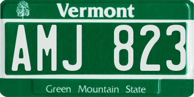 VT license plate AMJ823