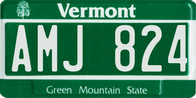 VT license plate AMJ824