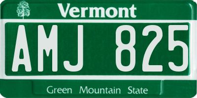 VT license plate AMJ825