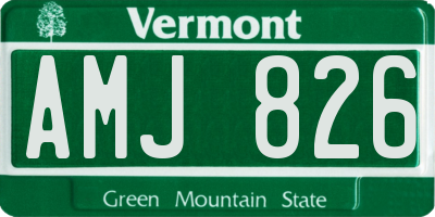VT license plate AMJ826