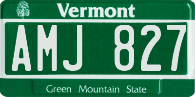 VT license plate AMJ827