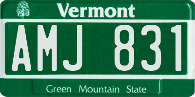 VT license plate AMJ831