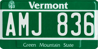 VT license plate AMJ836