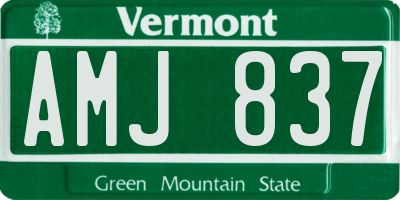 VT license plate AMJ837