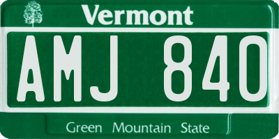 VT license plate AMJ840