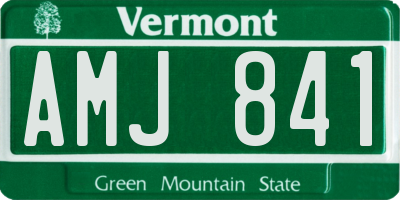 VT license plate AMJ841