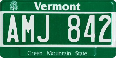 VT license plate AMJ842