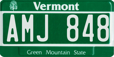 VT license plate AMJ848