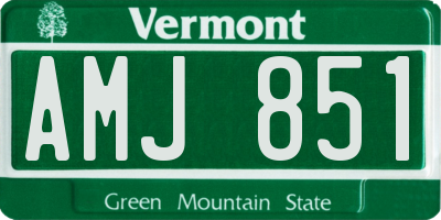 VT license plate AMJ851