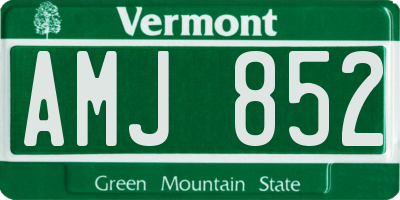 VT license plate AMJ852
