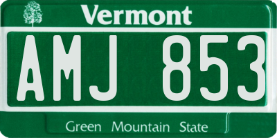 VT license plate AMJ853