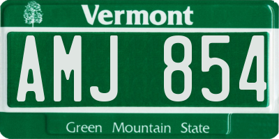 VT license plate AMJ854