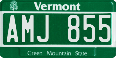 VT license plate AMJ855