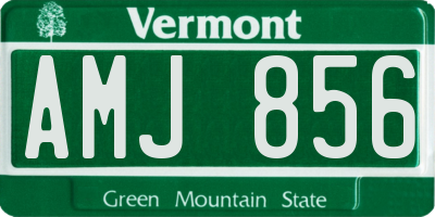 VT license plate AMJ856