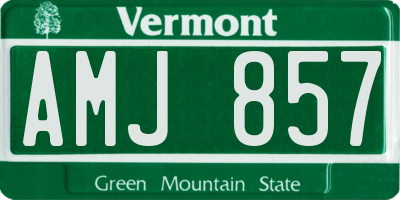 VT license plate AMJ857