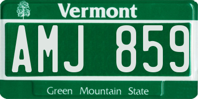 VT license plate AMJ859
