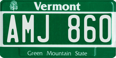VT license plate AMJ860