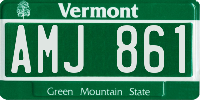 VT license plate AMJ861