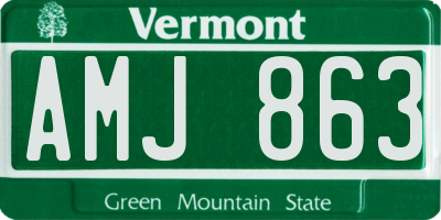 VT license plate AMJ863