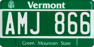 VT license plate AMJ866