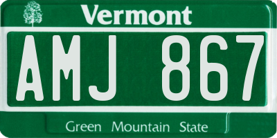 VT license plate AMJ867