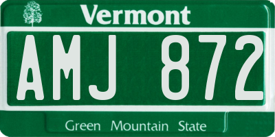 VT license plate AMJ872