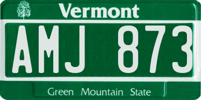 VT license plate AMJ873