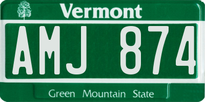 VT license plate AMJ874