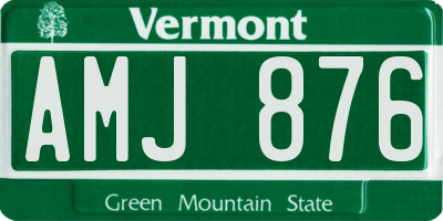 VT license plate AMJ876