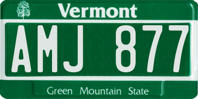 VT license plate AMJ877