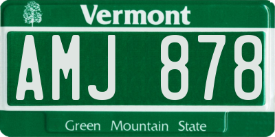 VT license plate AMJ878