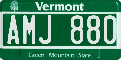 VT license plate AMJ880