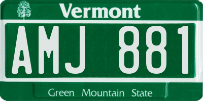 VT license plate AMJ881