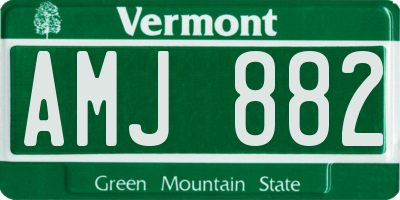 VT license plate AMJ882