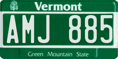 VT license plate AMJ885