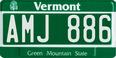VT license plate AMJ886