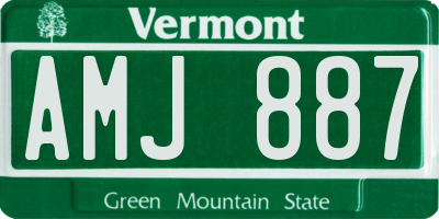 VT license plate AMJ887