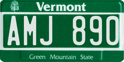 VT license plate AMJ890
