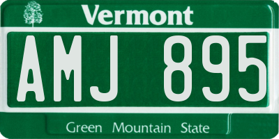 VT license plate AMJ895