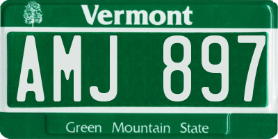 VT license plate AMJ897