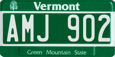 VT license plate AMJ902