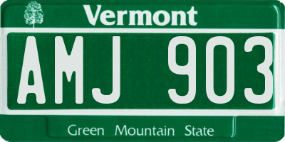 VT license plate AMJ903