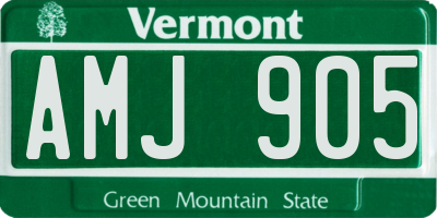 VT license plate AMJ905