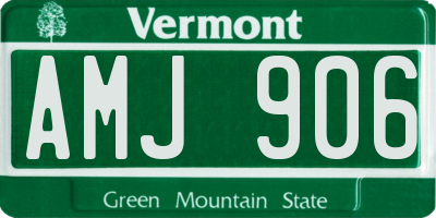 VT license plate AMJ906