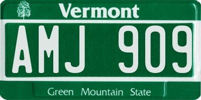 VT license plate AMJ909