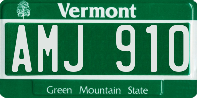 VT license plate AMJ910
