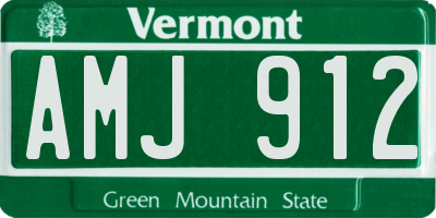 VT license plate AMJ912