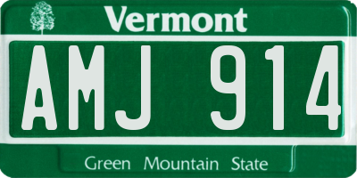 VT license plate AMJ914