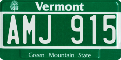 VT license plate AMJ915