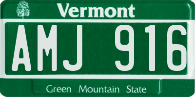 VT license plate AMJ916
